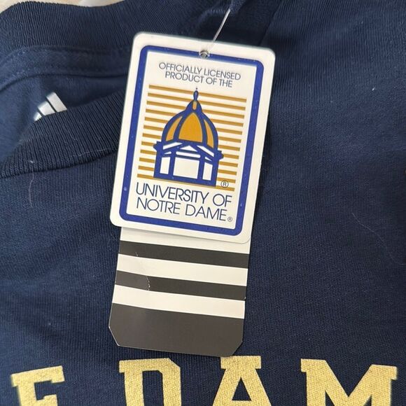 Adidas Notre Dame Navy Blue T-Shirt Size M NWOT - Picture 8 of 9